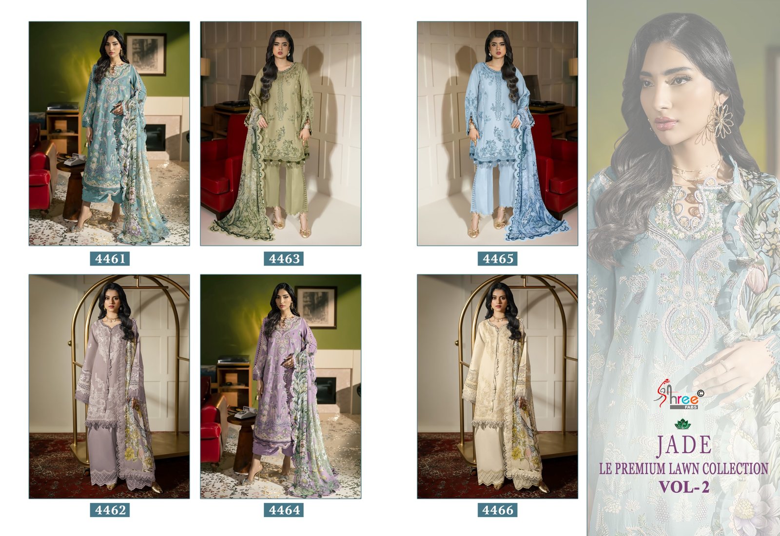 JADE LE PREMIUM LAWN COLLECTION VOL 2 SHREE (Cotton Dupatta) - Image 3