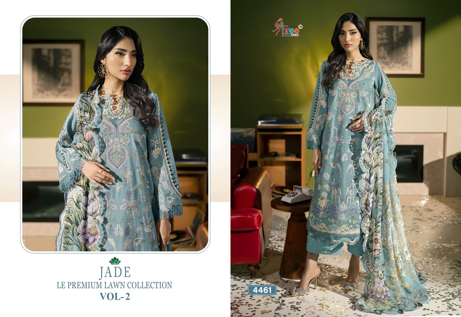 JADE LE PREMIUM LAWN COLLECTION VOL 2 SHREE (Cotton Dupatta) - Image 8