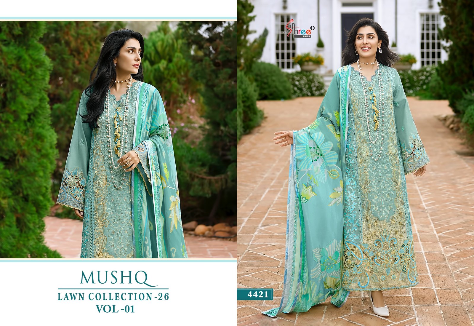 MUSHQ LAWN COLLECTION VOL 1 SHREE (Chiffon Dupatta) - Image 3