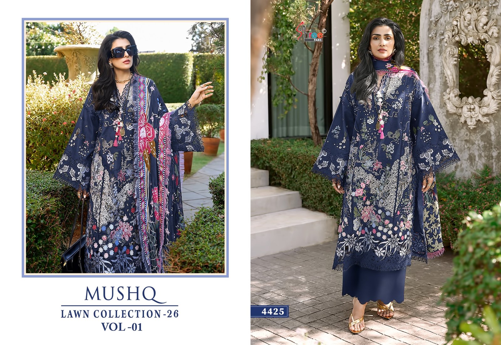 MUSHQ LAWN COLLECTION VOL 1 SHREE (Chiffon Dupatta) - Image 4