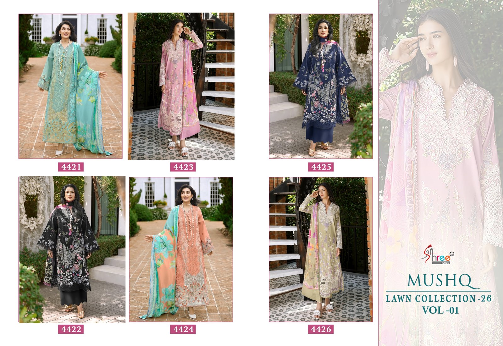 MUSHQ LAWN COLLECTION VOL 1 SHREE (Chiffon Dupatta) - Image 5