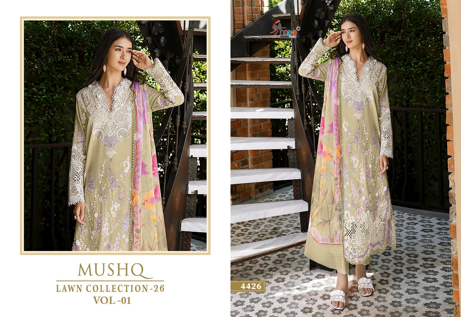 MUSHQ LAWN COLLECTION VOL 1 SHREE (Chiffon Dupatta) - Image 6