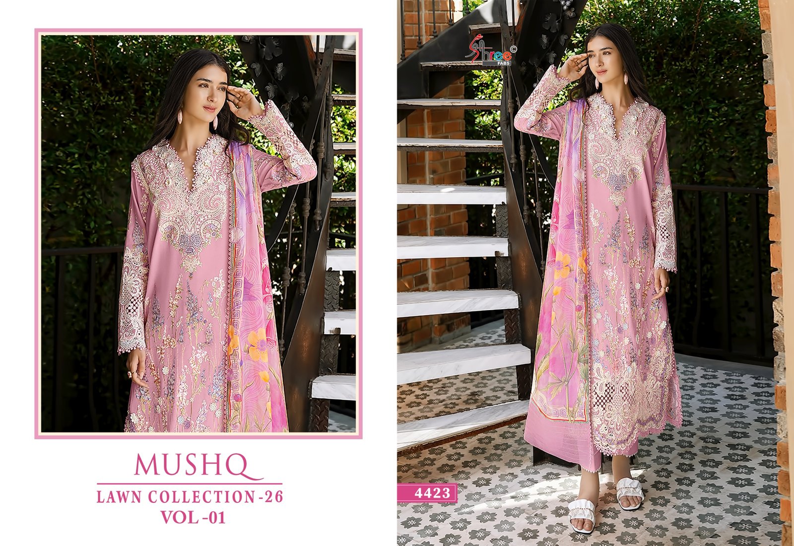 MUSHQ LAWN COLLECTION VOL 1 SHREE (Chiffon Dupatta) - Image 8