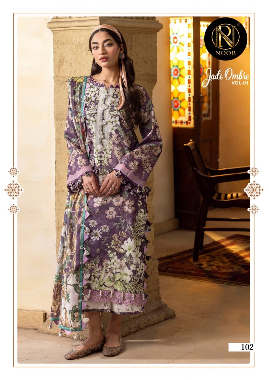 NOOR JADE OMBRE VOL 1 (Cotton Dupatta) - Image 3