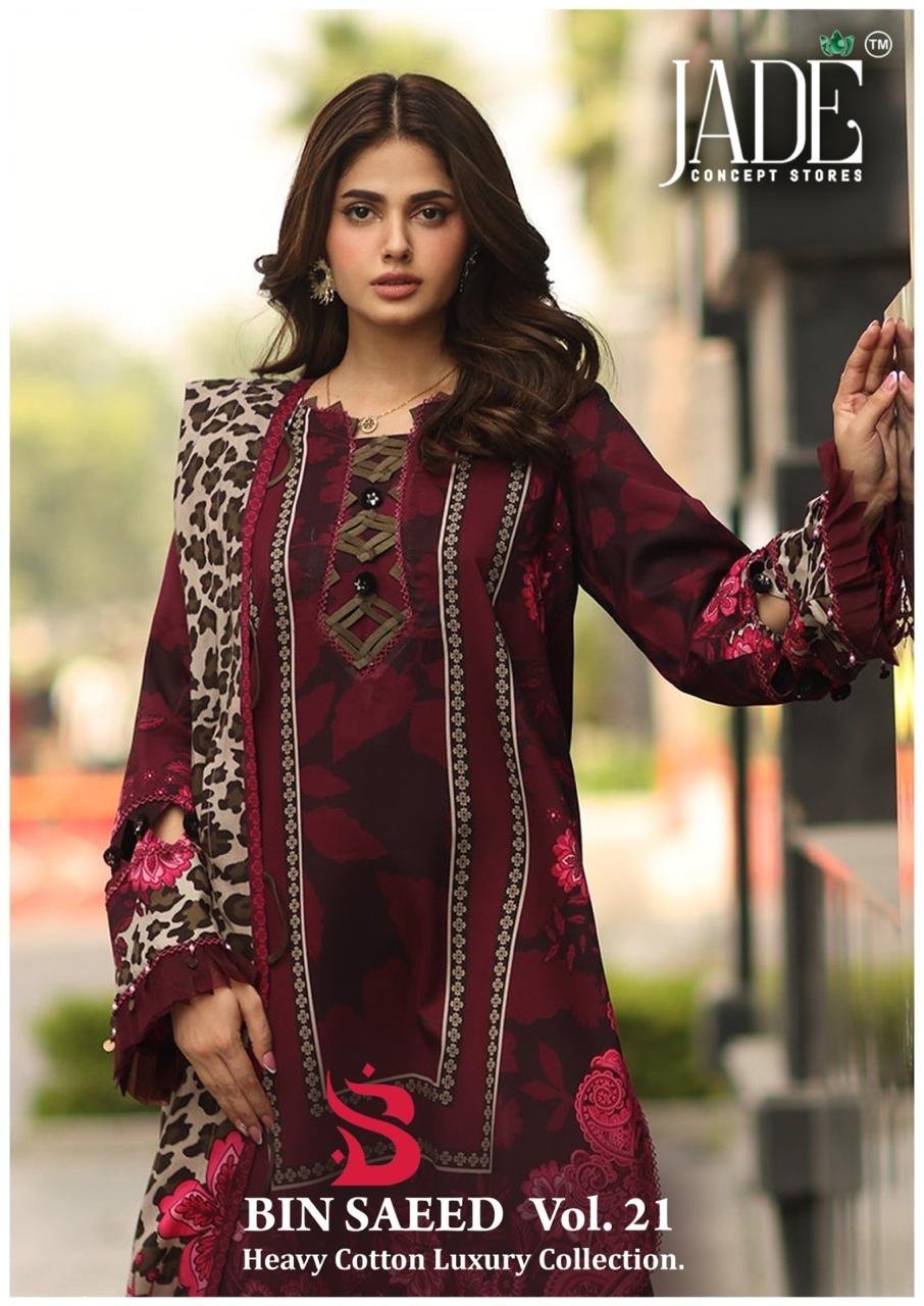 BIN SAEED EXCLUSIVE HEAVY COTTON COLLECTION VOL 21 JADE