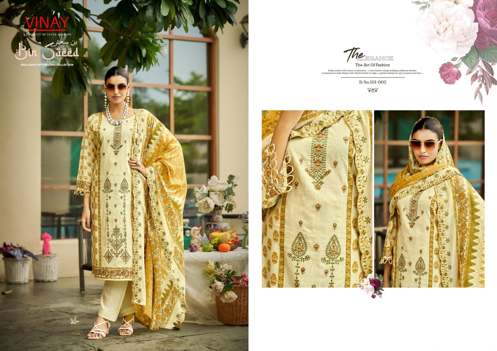 BIN SAEED LAWN VOL 1 VINAY (Cotton Dupatta) - Image 22