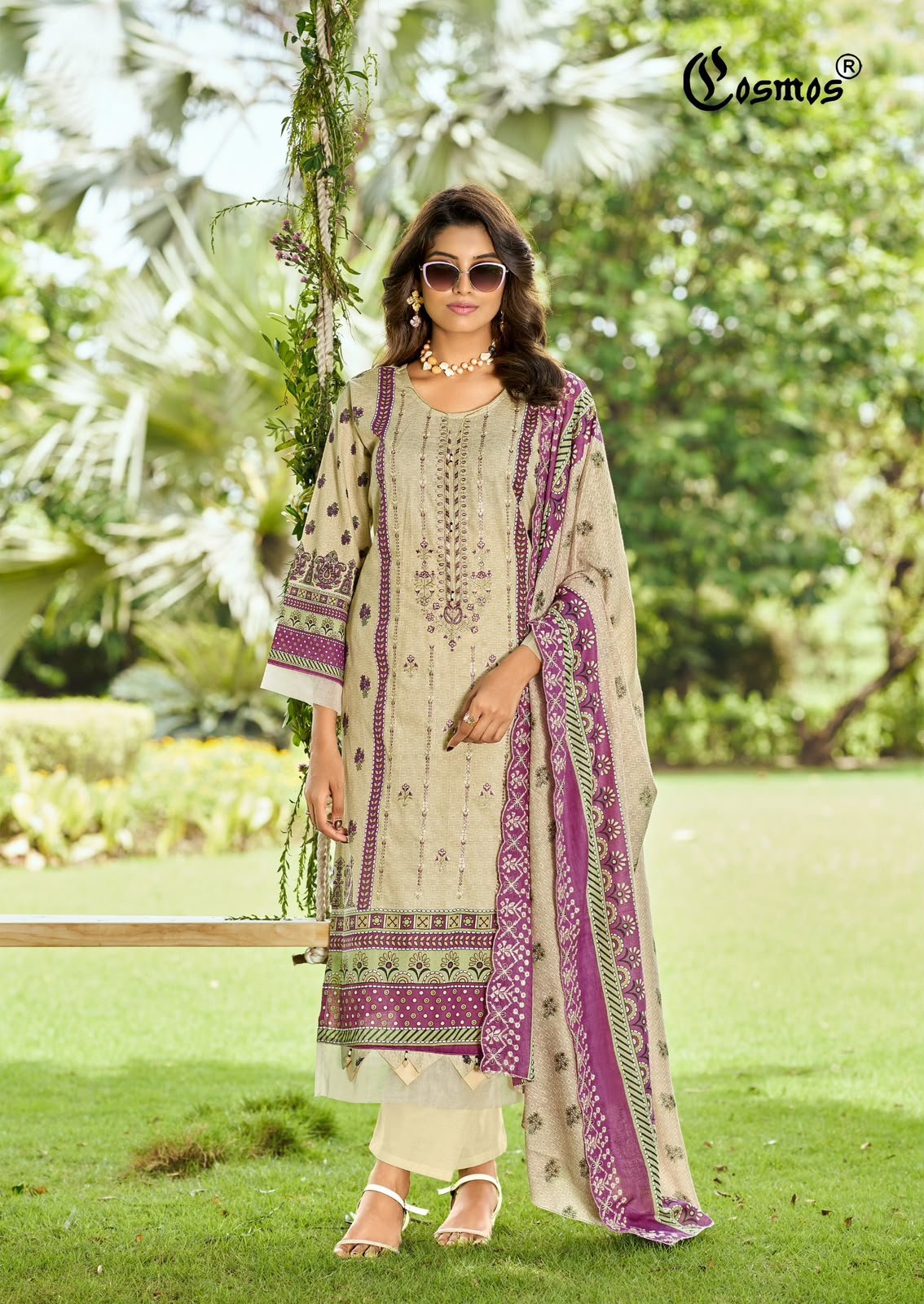 BIN SAEED VOL 5 COSMOS (Cotton Dupatta) - Image 11