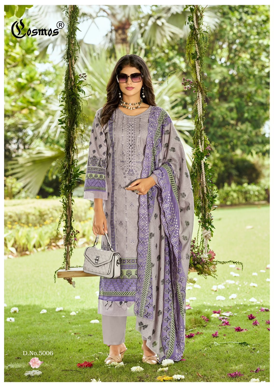 BIN SAEED VOL 5 COSMOS (Cotton Dupatta) - Image 13