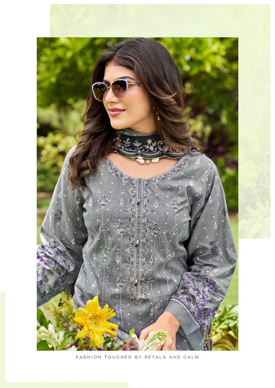 BIN SAEED VOL 5 COSMOS (Cotton Dupatta) - Image 14