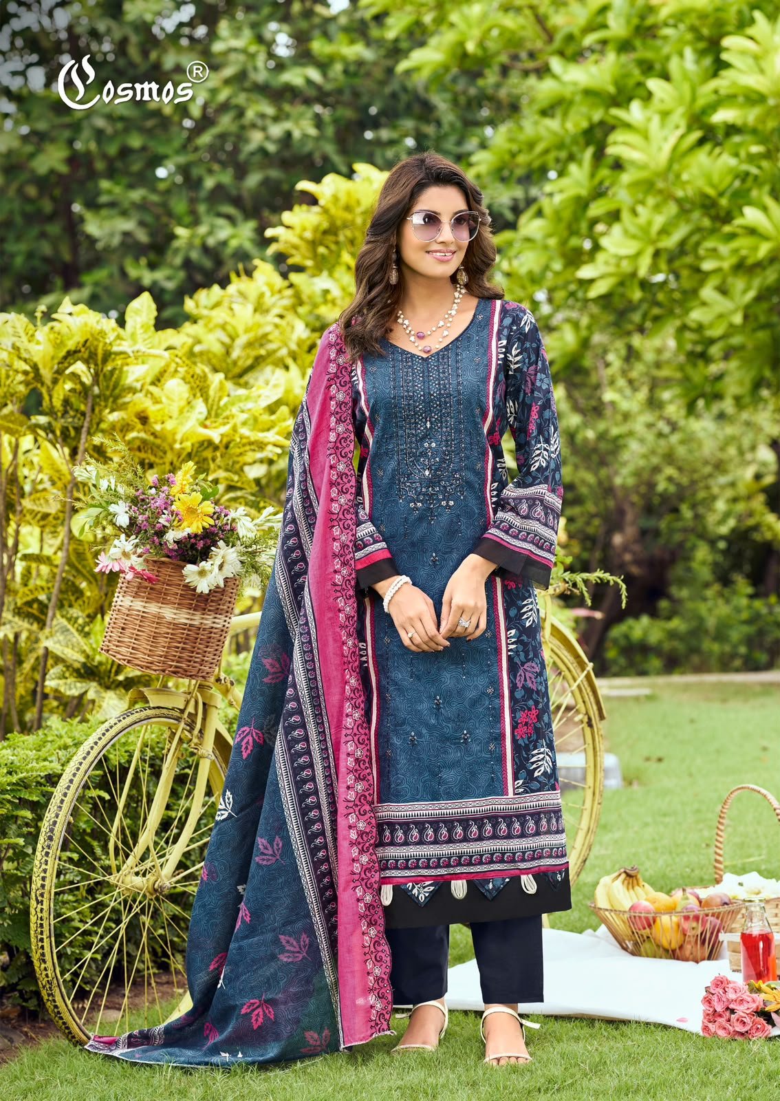 BIN SAEED VOL 5 COSMOS (Cotton Dupatta) - Image 18
