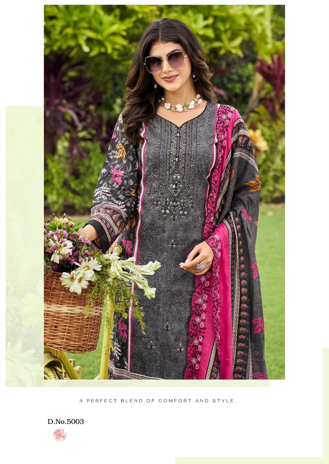 BIN SAEED VOL 5 COSMOS (Cotton Dupatta) - Image 23