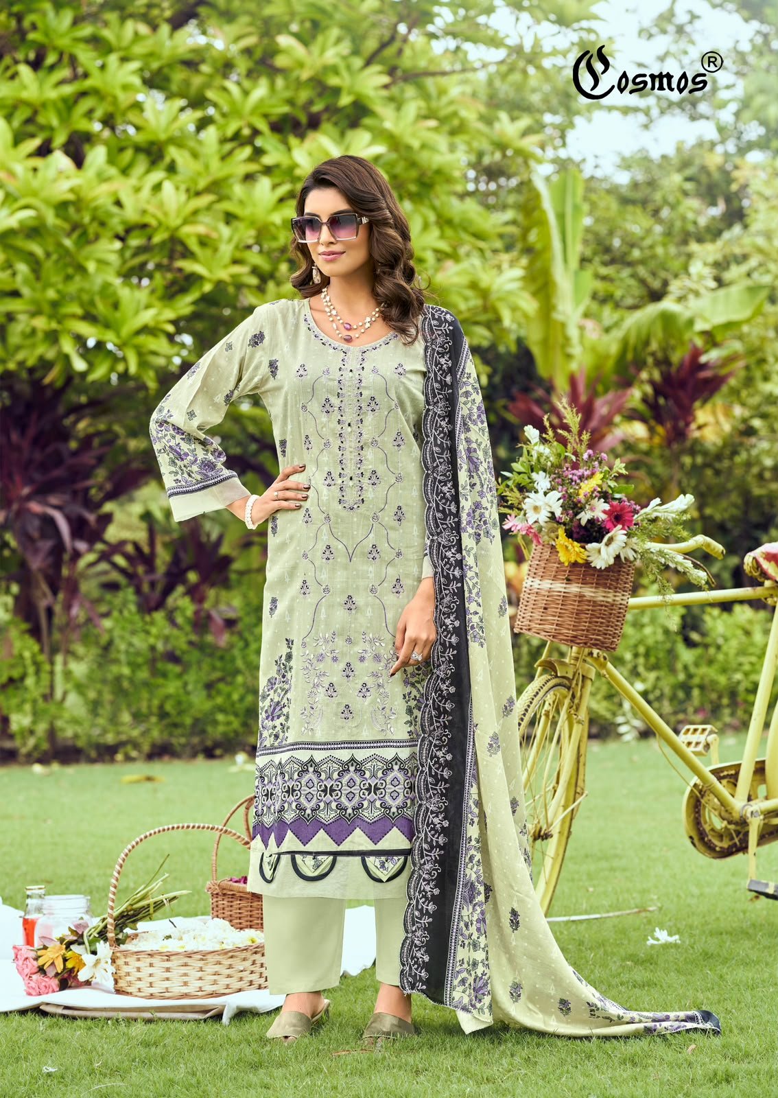 BIN SAEED VOL 5 COSMOS (Cotton Dupatta) - Image 3