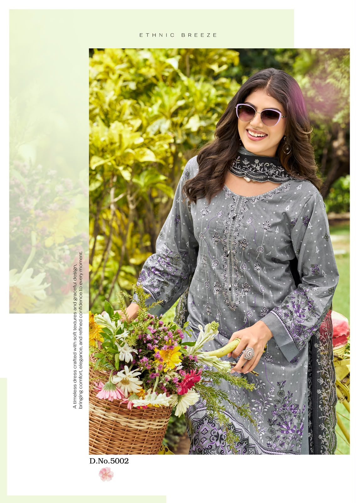 BIN SAEED VOL 5 COSMOS (Cotton Dupatta) - Image 4