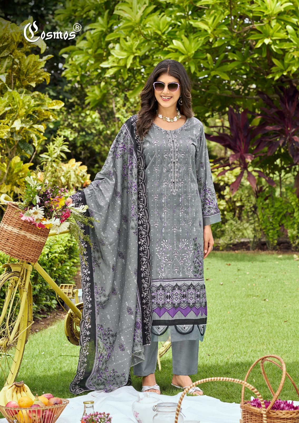 BIN SAEED VOL 5 COSMOS (Cotton Dupatta) - Image 5
