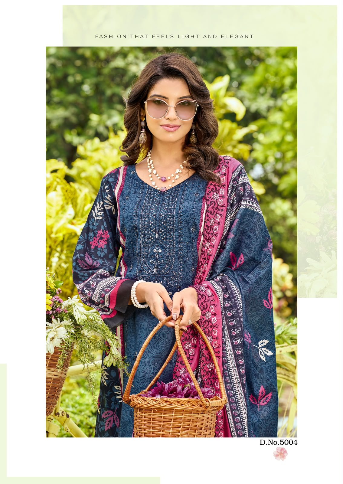 BIN SAEED VOL 5 COSMOS (Cotton Dupatta) - Image 6