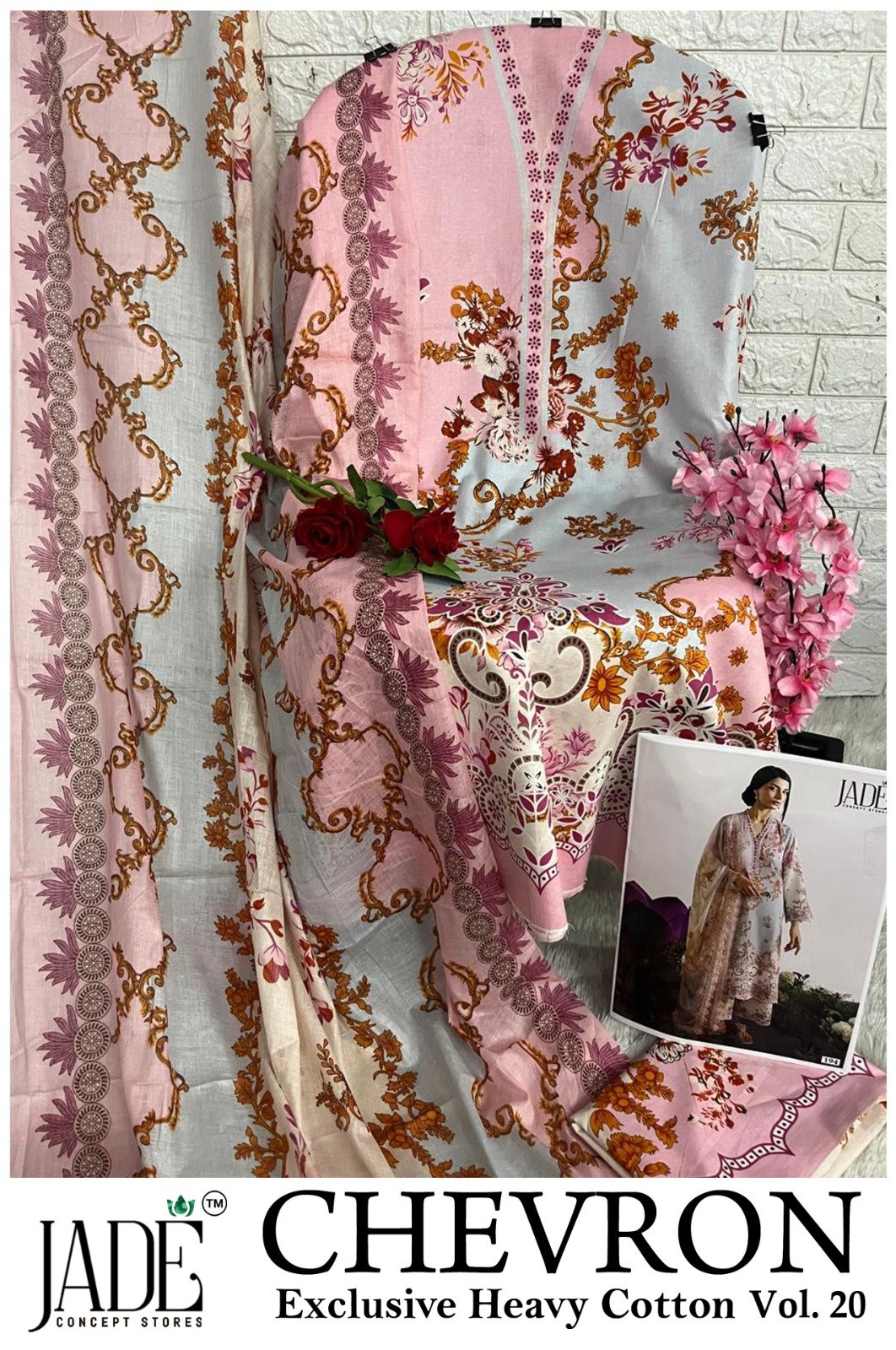 CHEVRON EXCLUSIVE HEAVY COTTON VOL 20 JADE (Cotton Dupatta) - Image 11