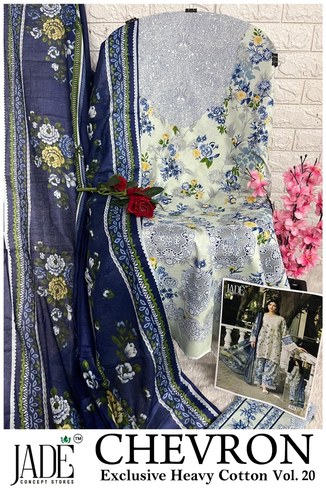 CHEVRON EXCLUSIVE HEAVY COTTON VOL 20 JADE (Cotton Dupatta) - Image 4