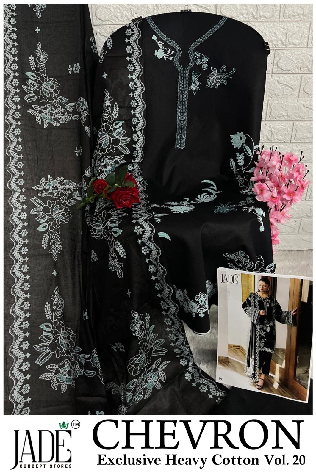 CHEVRON EXCLUSIVE HEAVY COTTON VOL 20 JADE (Cotton Dupatta) - Image 6