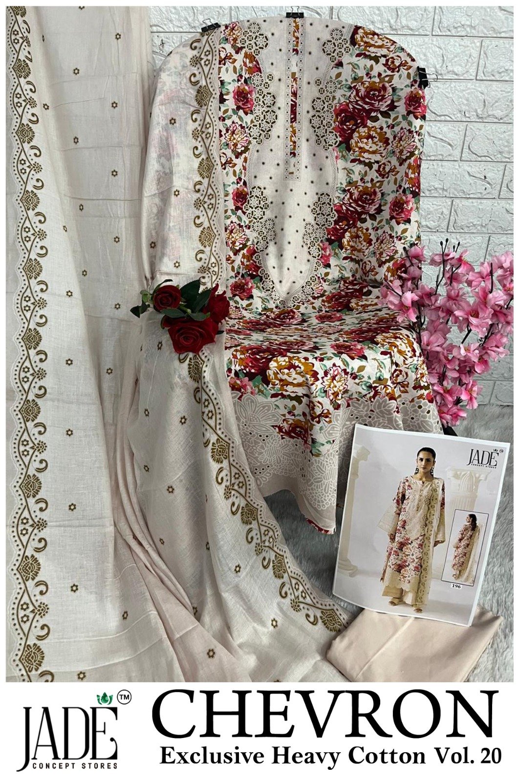 CHEVRON EXCLUSIVE HEAVY COTTON VOL 20 JADE (Cotton Dupatta) - Image 9