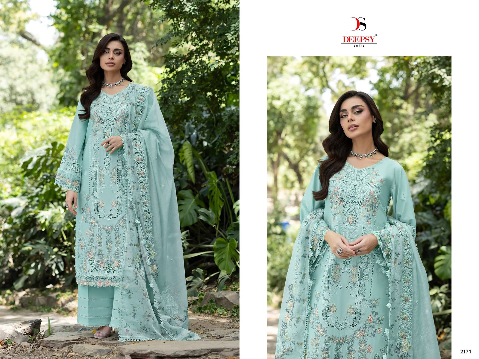 ELAF PREMIUM 9 LUXURY LAWN BY DEEPSY SUITS (Cotton Dupatta) - Image 11