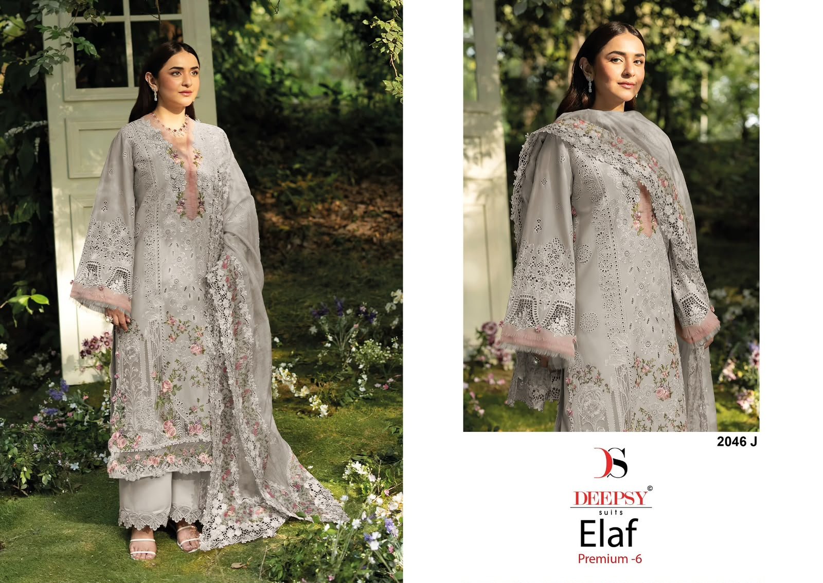 ELAF PREMIUM LUXURY LAWN BY DEEPSY SUITS 2046 IJKL (Cotton Dupatta) - Image 5