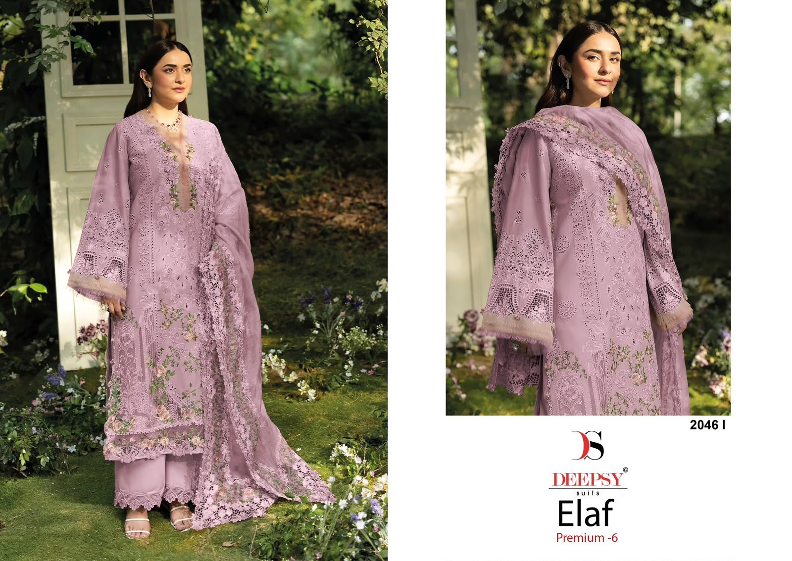 ELAF PREMIUM LUXURY LAWN BY DEEPSY SUITS 2046 IJKL (Cotton Dupatta) - Image 6