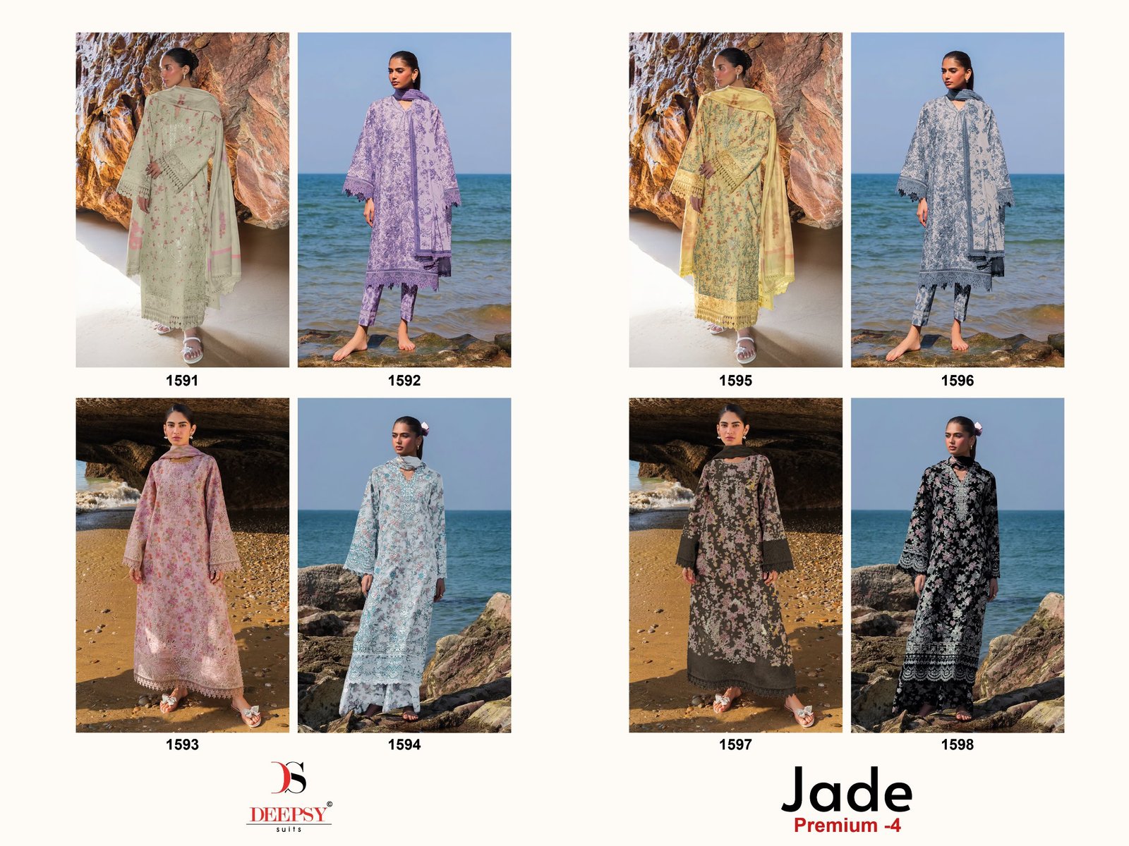 JADE PREMIUM 4 DEEPSY SUITS (chiffon Dupatta) - Image 3
