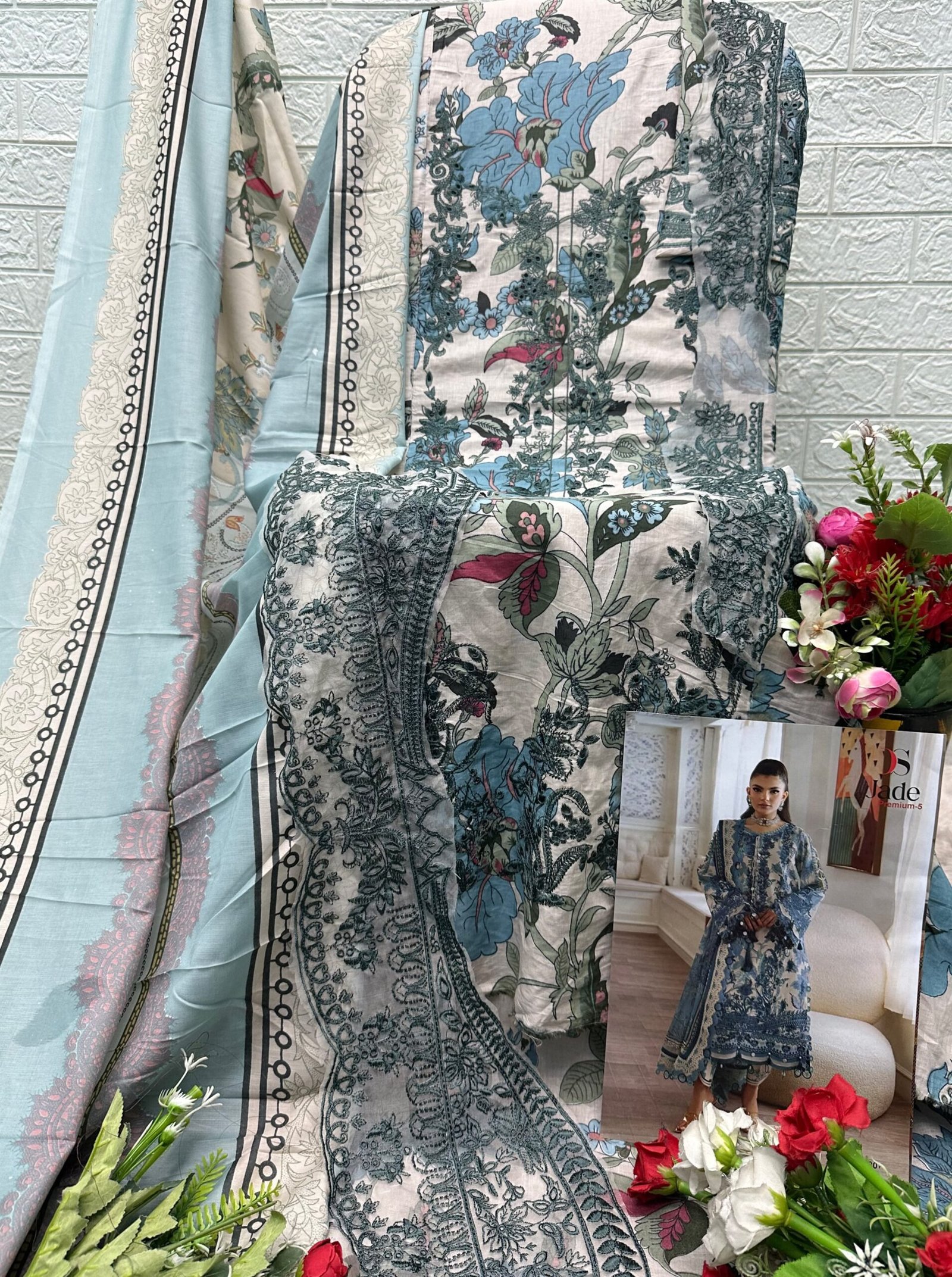 JADE PREMIUM 5 DEEPSY SUITS (cotton Dupatta) - Image 14