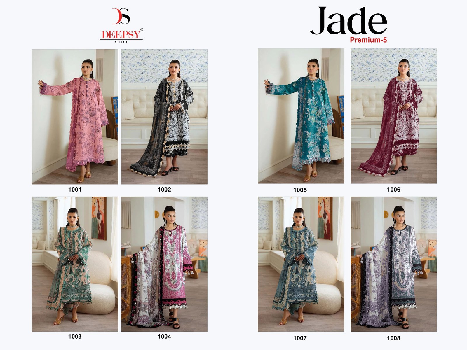 JADE PREMIUM 5 DEEPSY SUITS (cotton Dupatta) - Image 15