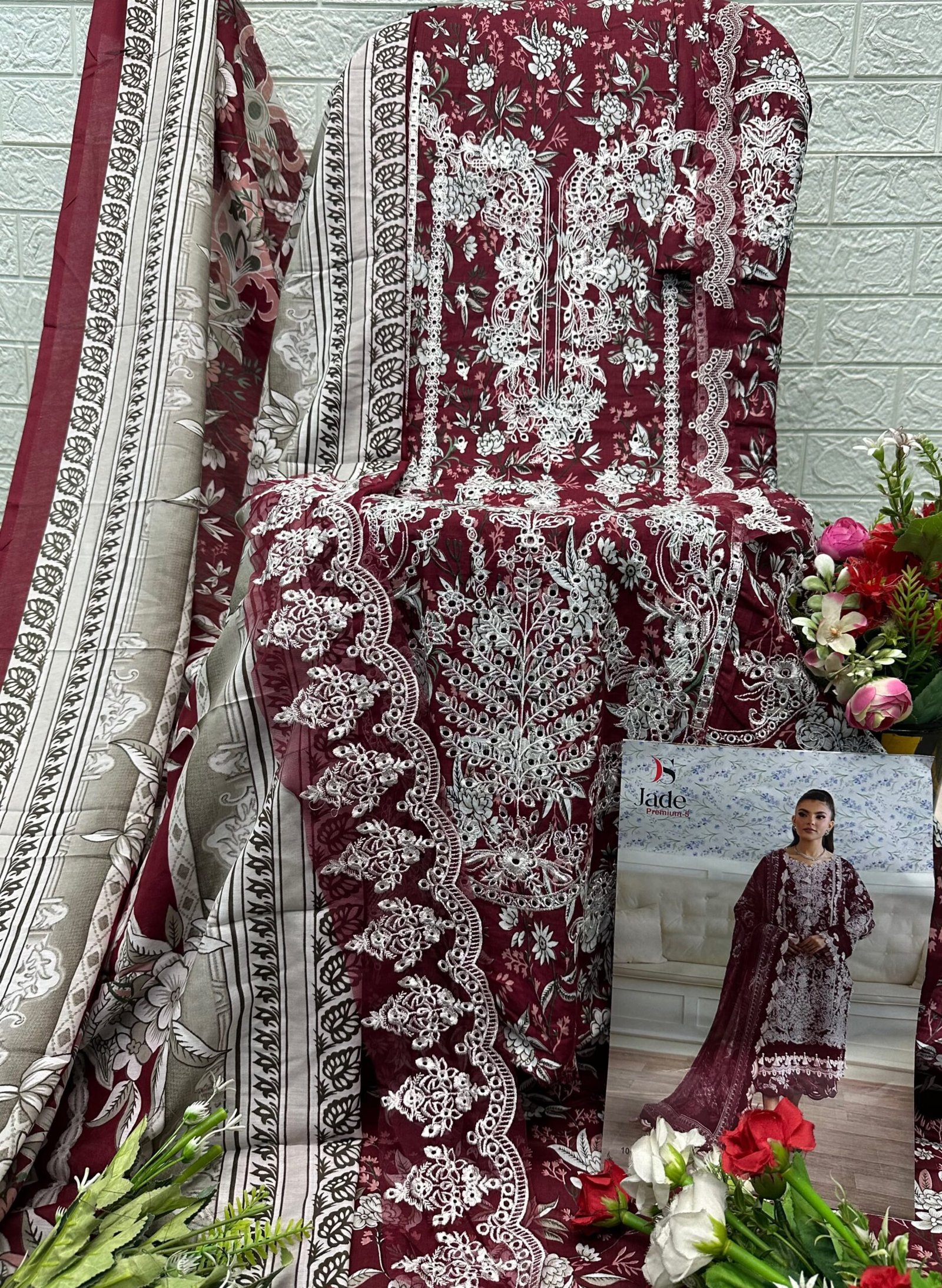 JADE PREMIUM 5 DEEPSY SUITS (cotton Dupatta) - Image 8