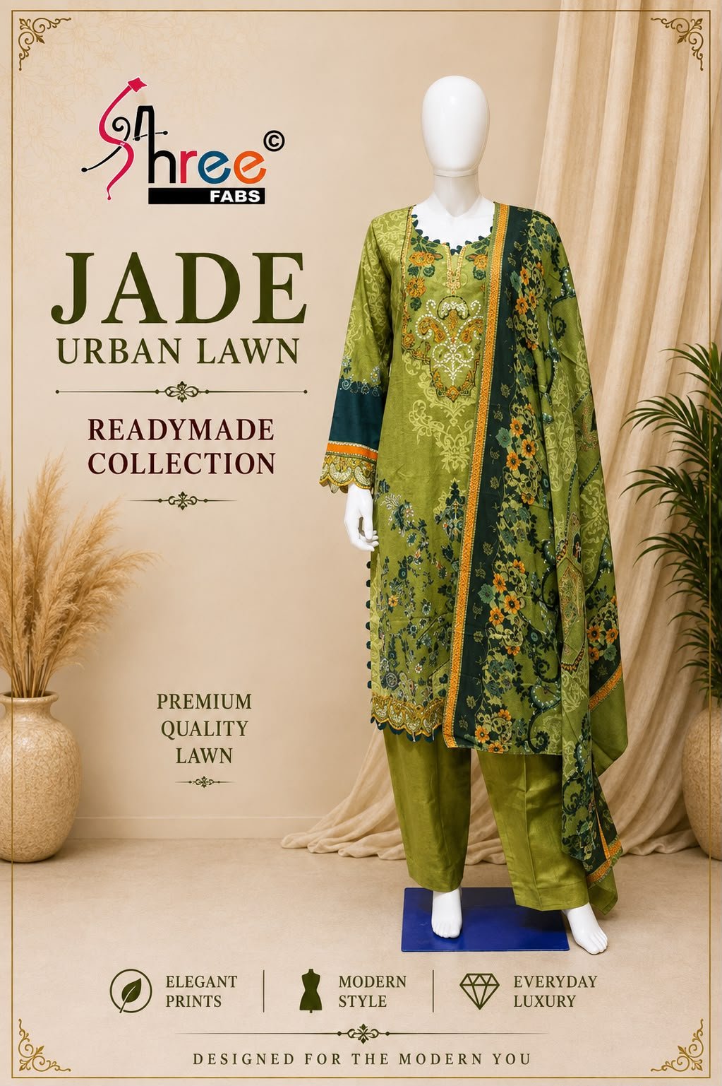 JADE URBAN LAWN READYMADE SHREE - Image 5