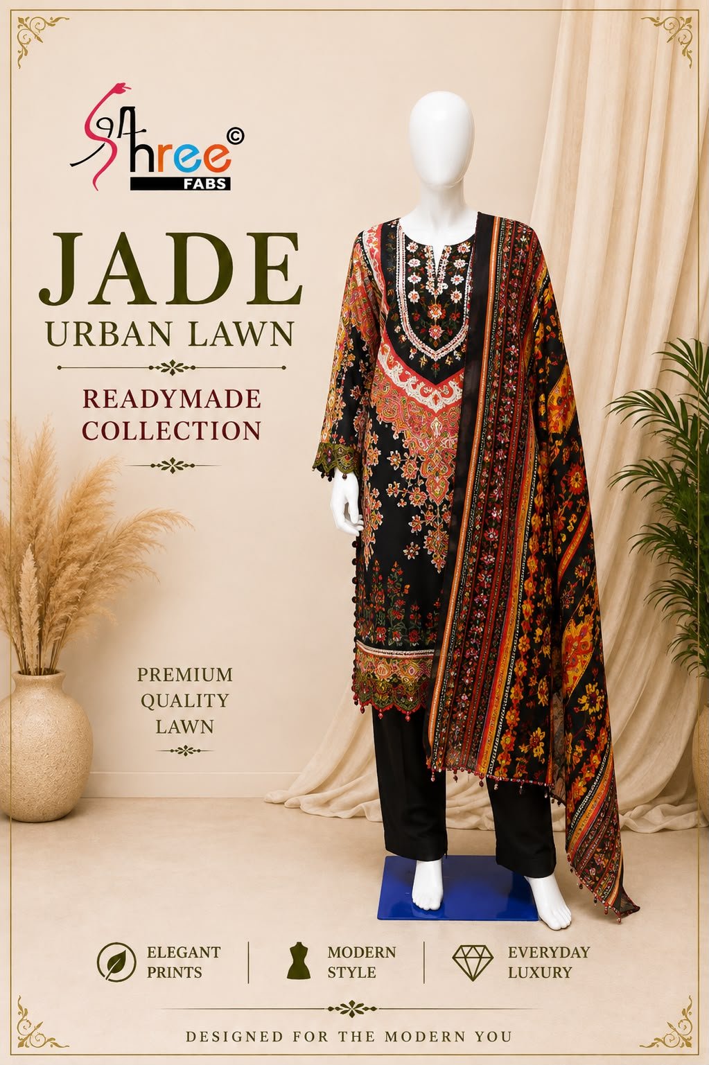 JADE URBAN LAWN READYMADE SHREE - Image 6
