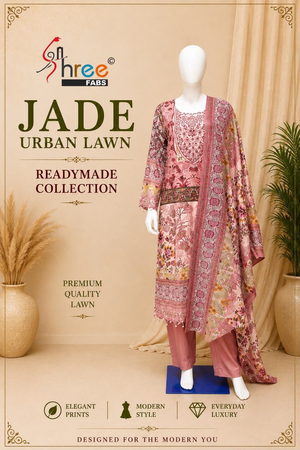 JADE URBAN LAWN READYMADE SHREE - Image 7