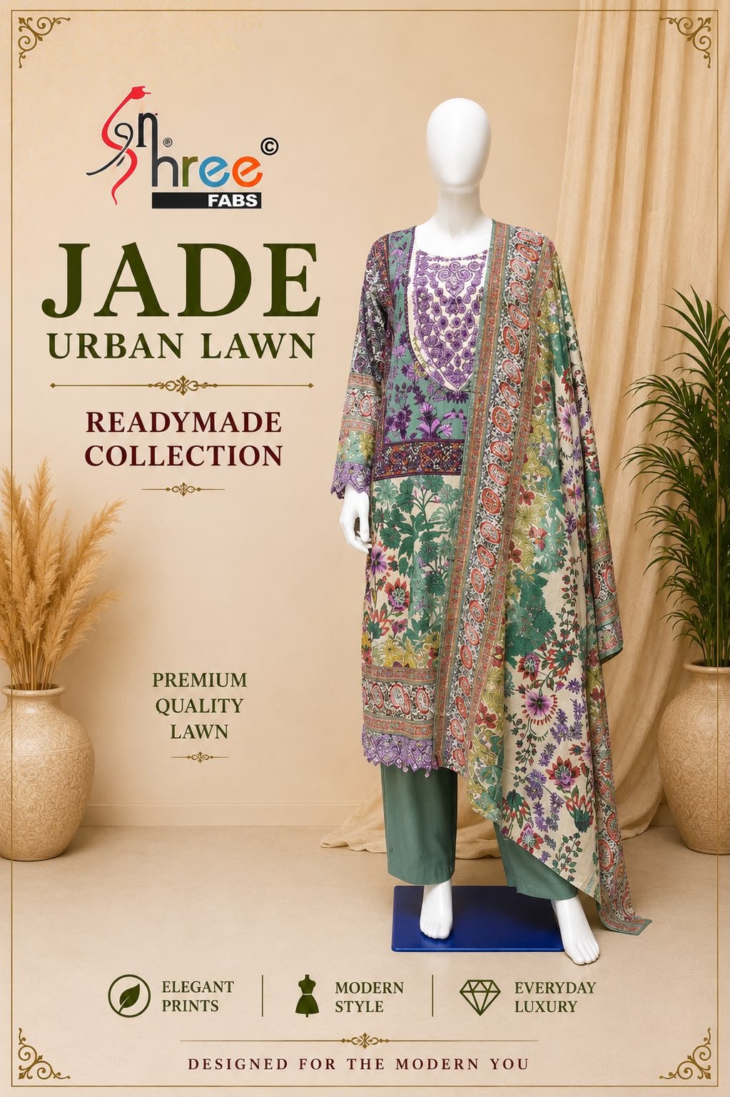 JADE URBAN LAWN READYMADE SHREE