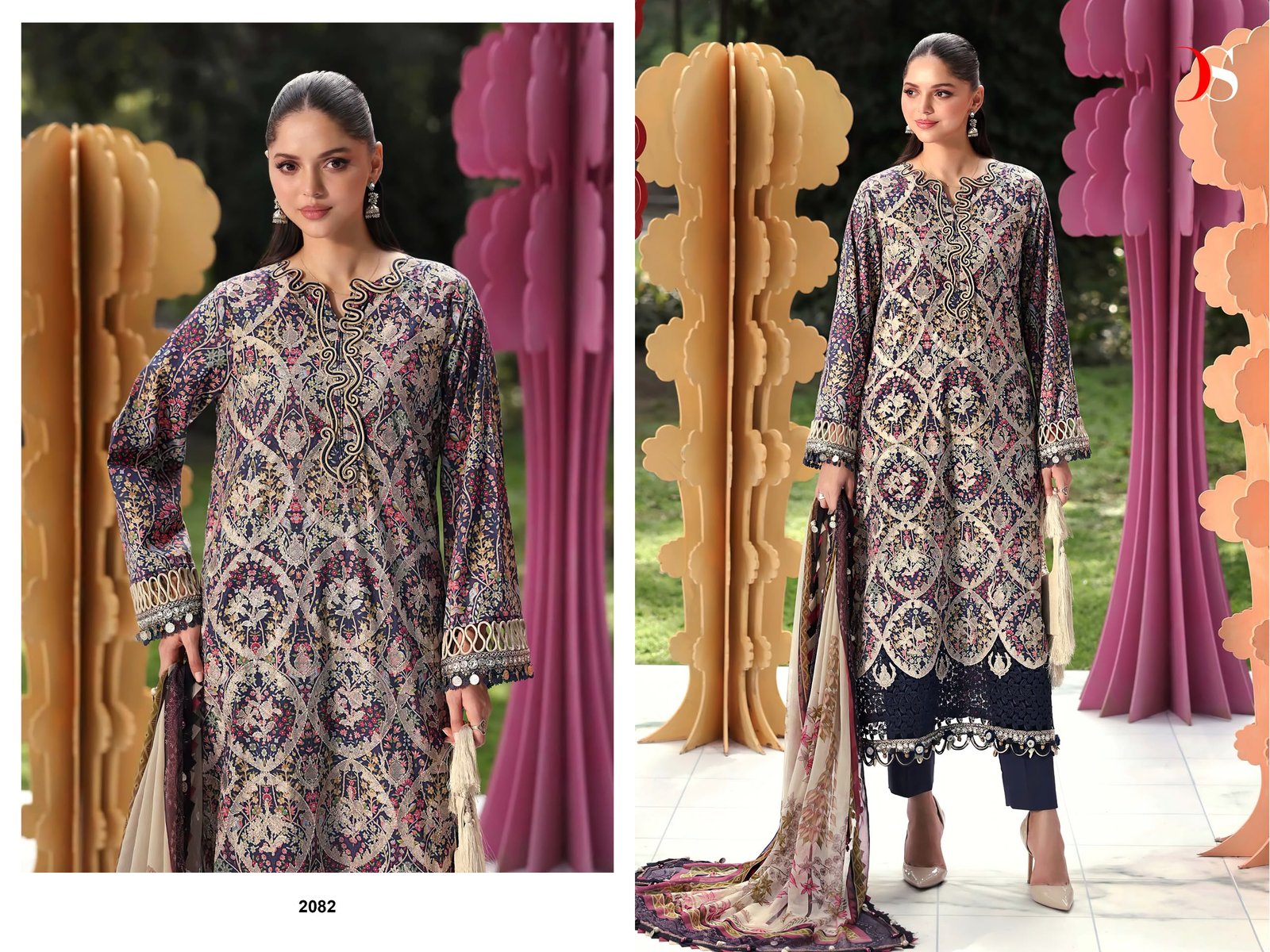 MARIA B MPRINT 25-7 NX BY DEEPSY SUITS (Chiffon Dupatta) - Image 4