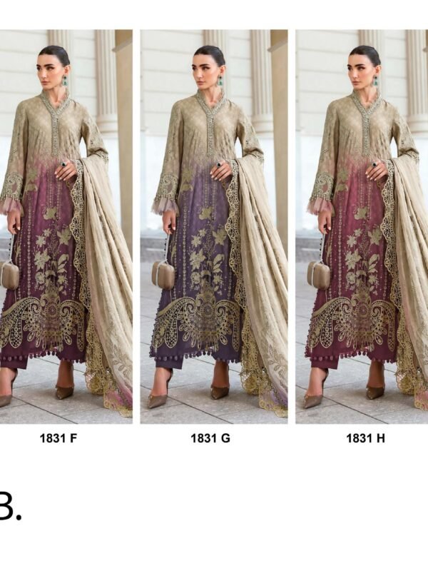 MARIA B PREMIUM EMBROIDERED 25-3 DEEPSY SUITS 1831