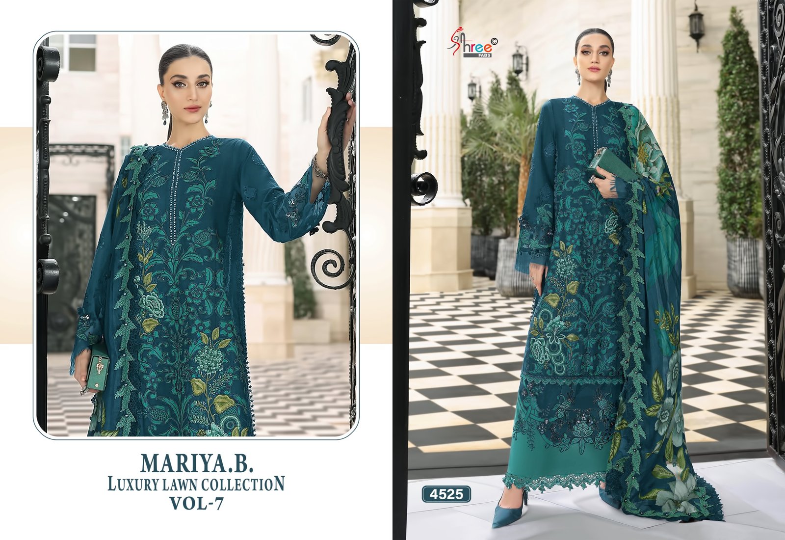 MARIYA B LUXURY LAWN COLLECTION VOL 7 SHREE (Cotton Dupatta) - Image 8
