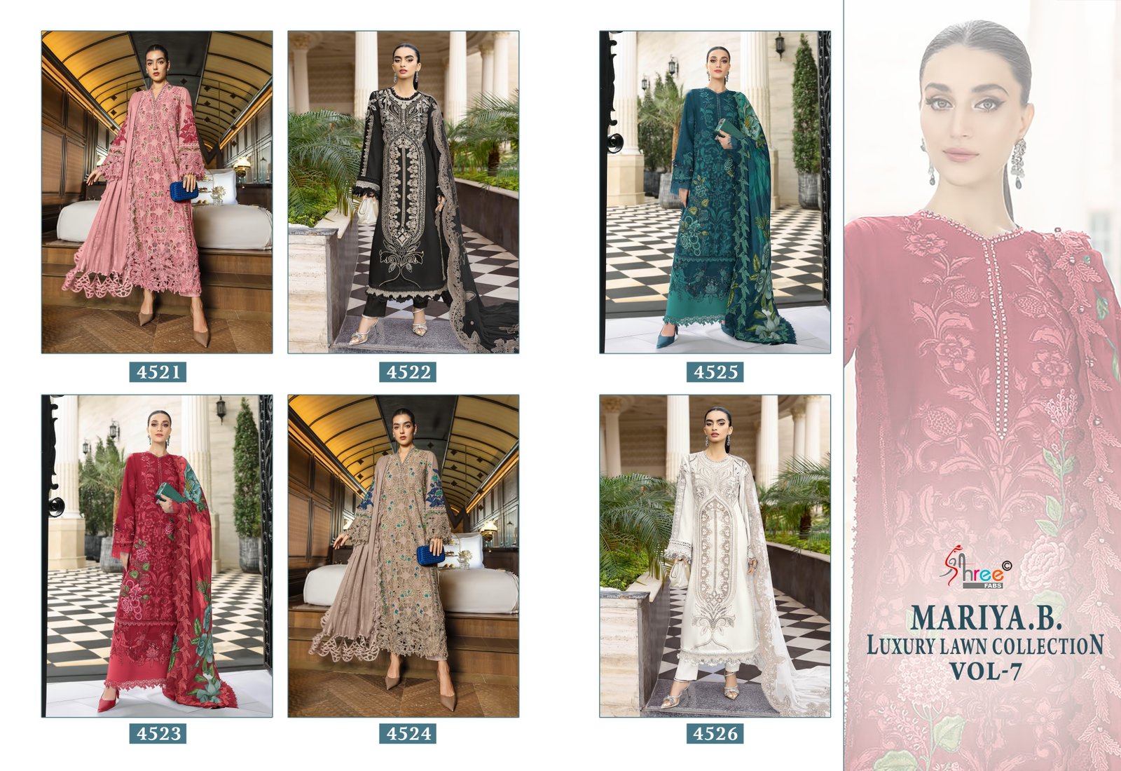 MARIYA B LUXURY LAWN COLLECTION VOL 7 SHREE (Cotton Dupatta) - Image 9