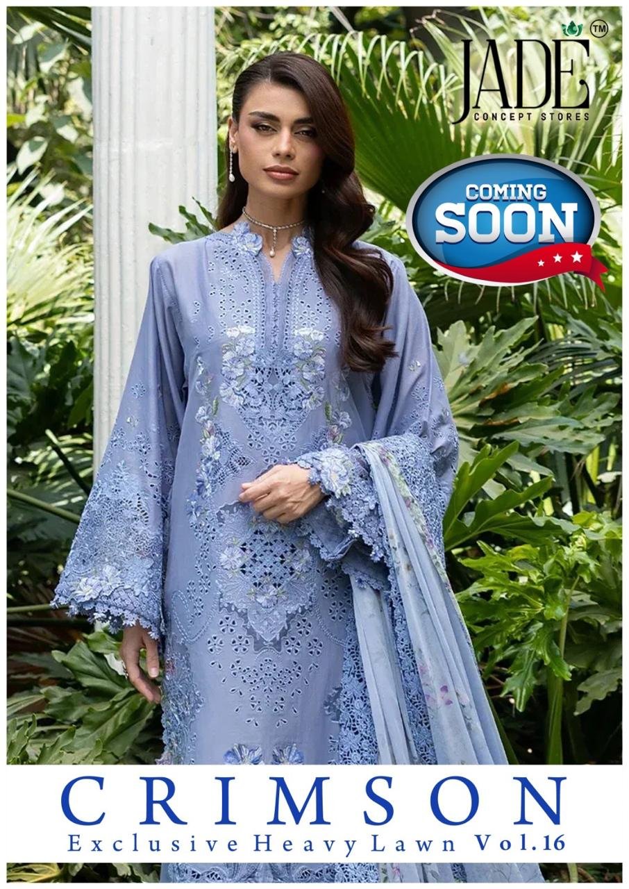 CRIMSON EXCLUSIVE HEAVY LAWN COLLECTION VOL 16 JADE (Cotton Dupatta) - Image 3