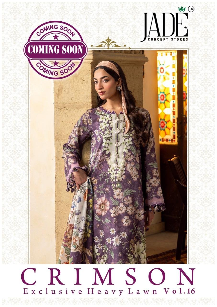 CRIMSON EXCLUSIVE HEAVY LAWN COLLECTION VOL 16 JADE (Cotton Dupatta) - Image 5