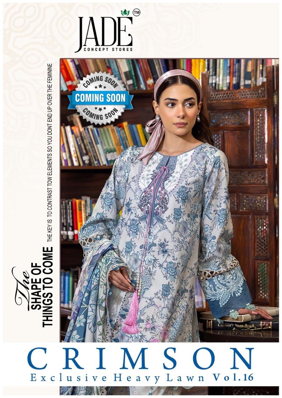 CRIMSON EXCLUSIVE HEAVY LAWN COLLECTION VOL 16 JADE (Cotton Dupatta) - Image 6