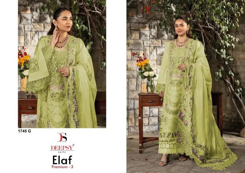 ELAF PREMIUM 3 LUXURY LAWN BY DEEPSY SUITS 1745 (Cotton Dupatta) - Image 2