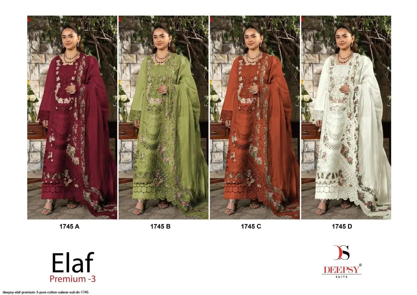 ELAF PREMIUM 3 LUXURY LAWN BY DEEPSY SUITS 1745 (Cotton Dupatta) - Image 3