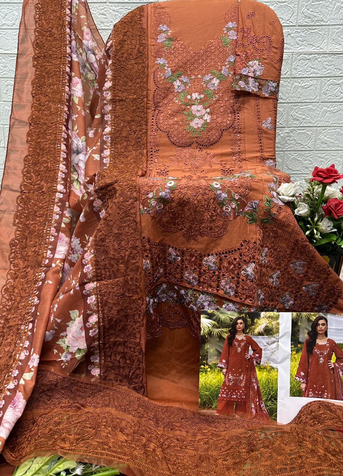 ELAF PREMIUM LUXURY LAWN BY DEEPSY SUITS 2043 ABCD (Cotton Dupatta) - Image 3
