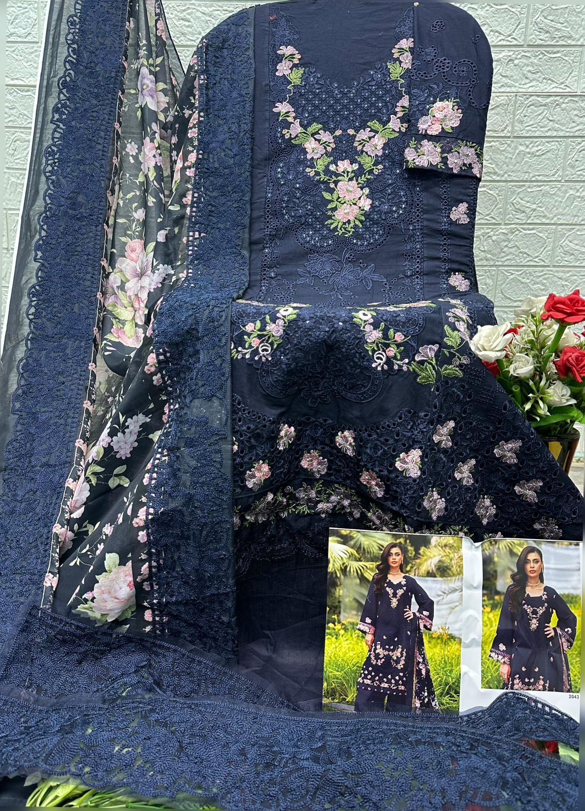 ELAF PREMIUM LUXURY LAWN BY DEEPSY SUITS 2043 ABCD (Cotton Dupatta) - Image 4