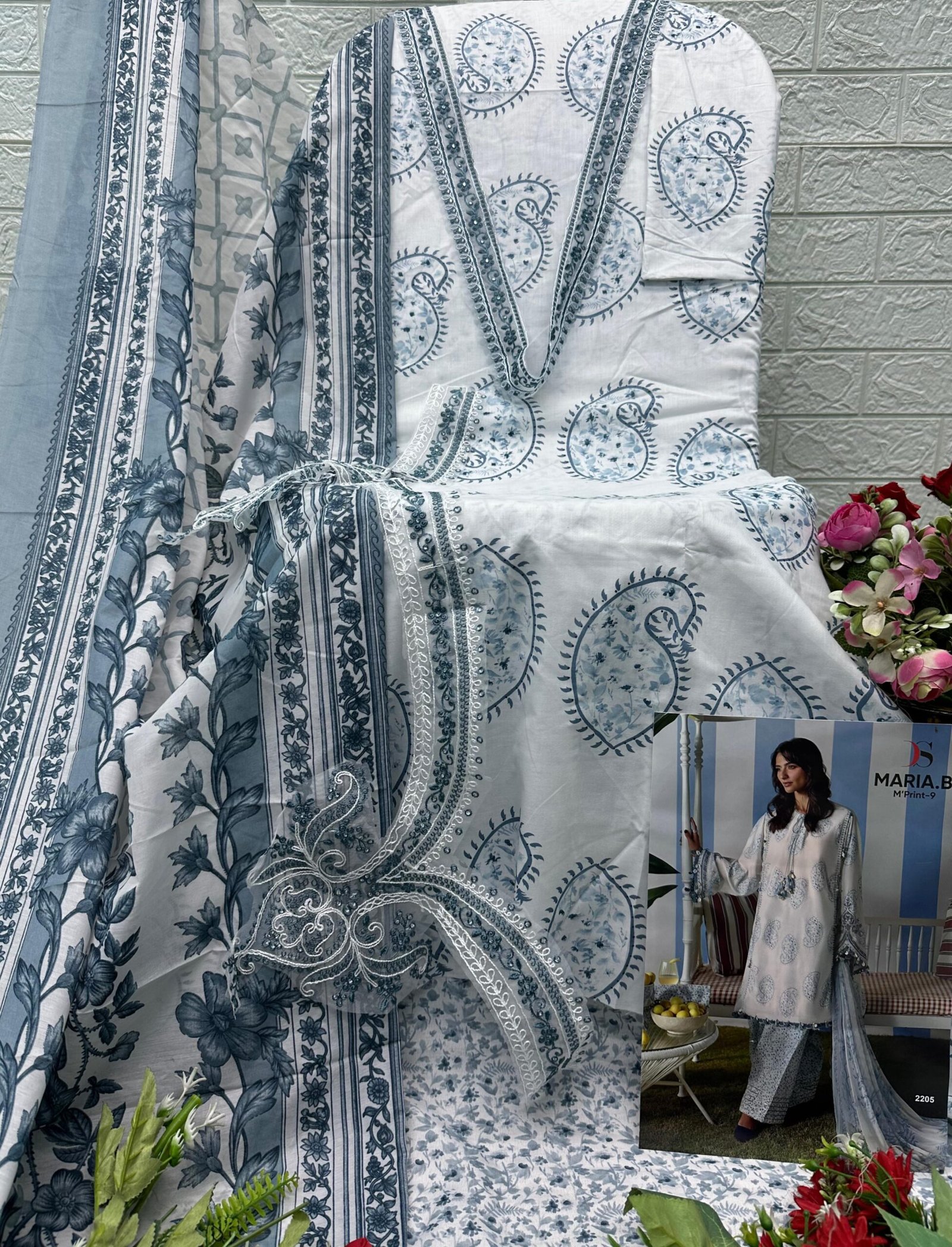 MARIA B MPRINT 9 BY DEEPSY SUITS (Cotton Dupatta) - Image 10