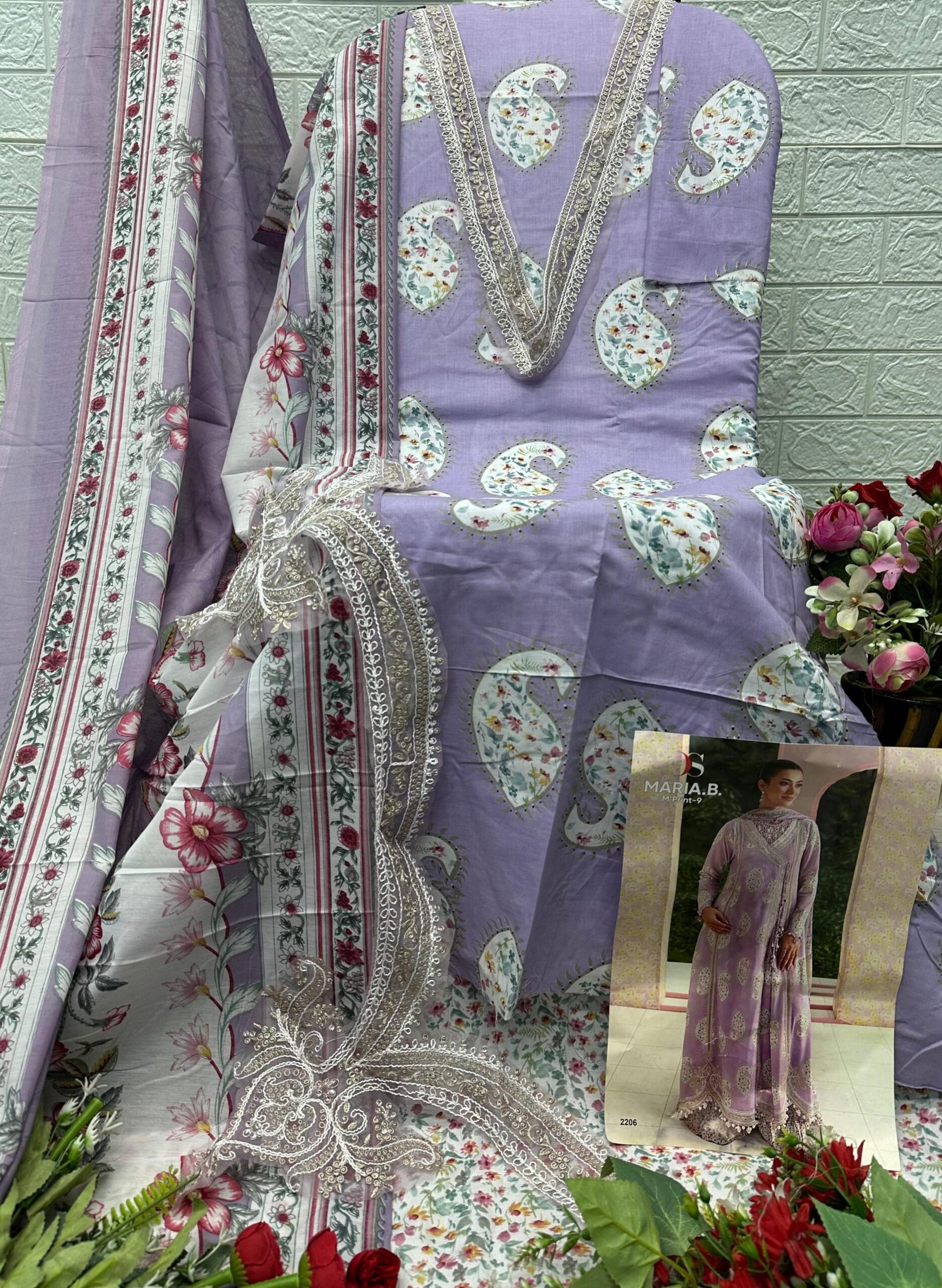 MARIA B MPRINT 9 BY DEEPSY SUITS (Cotton Dupatta) - Image 3