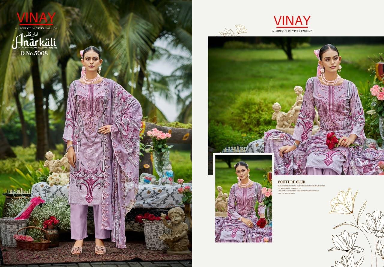 ANARKALI LAWN BY VINAY (Cotton Dupatta) - Image 5