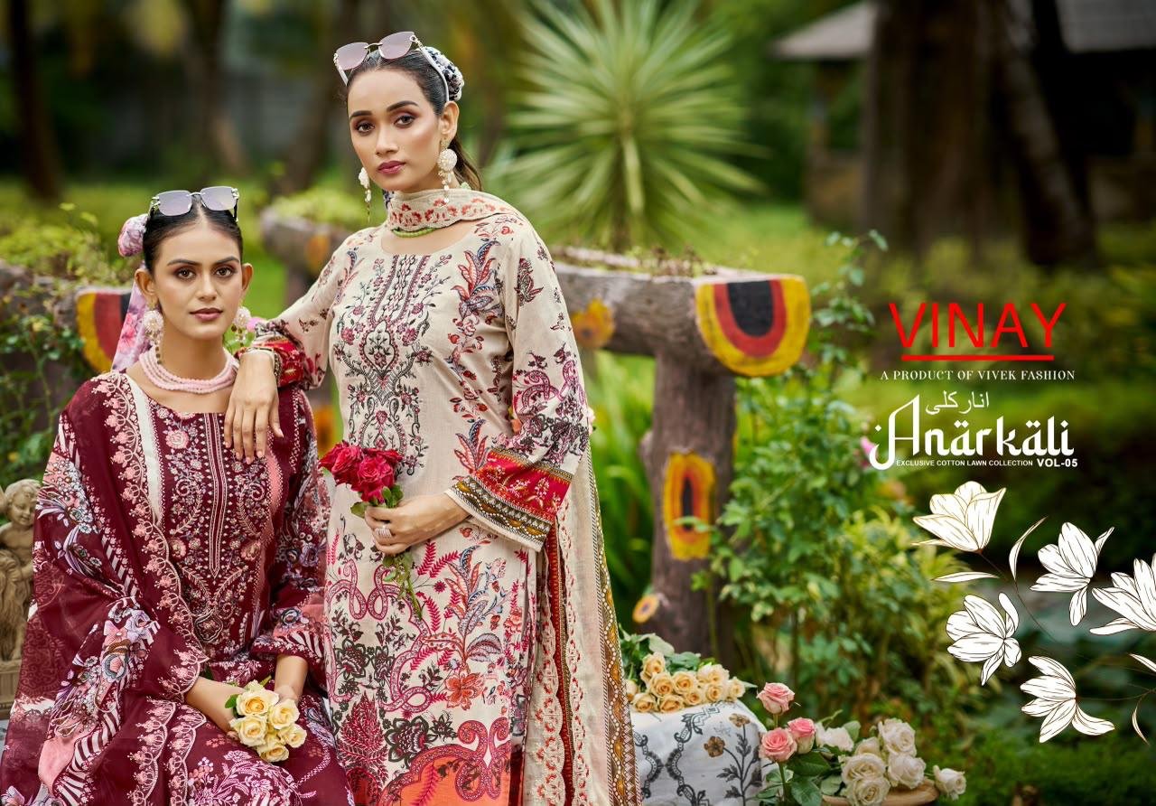 ANARKALI LAWN BY VINAY (Cotton Dupatta) - Image 8