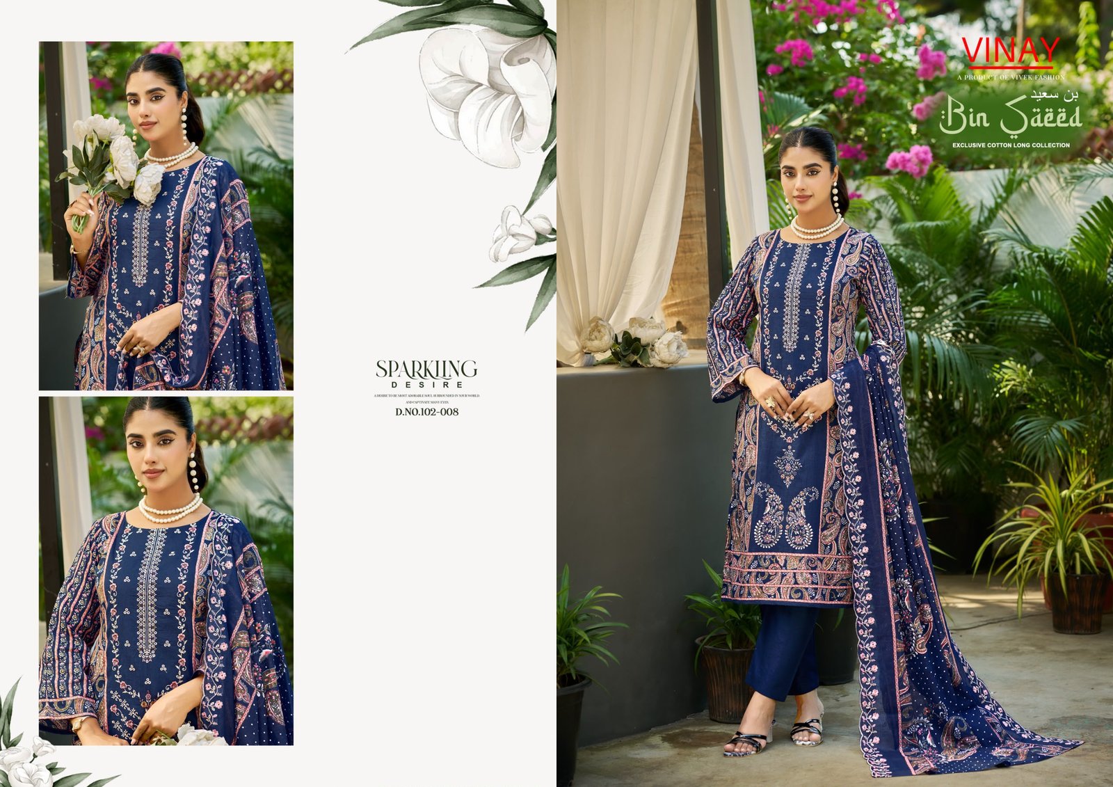 BIN SAEED LAWN VOL 2 VINAY (Cotton Dupatta) - Image 19